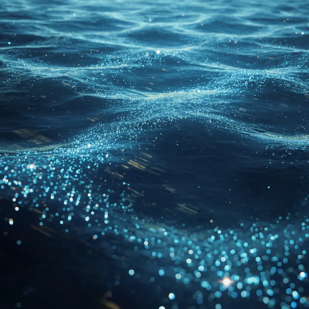 Futuristic Floating Biological Data Ocean With Living Information Waves – intricate mandala ai prompts – AI generated example